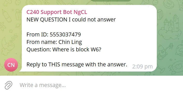 Telegram output